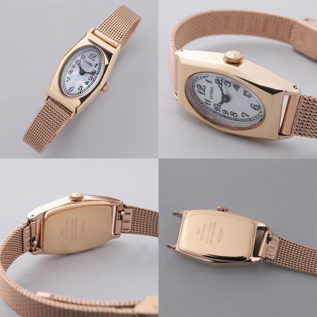 OVALE Solaruhr Made in Japan Gold [LCREA] Damen LC2003-PGWH LC2003-PGWHMPG Mesh/Pink (Aufmachbar)