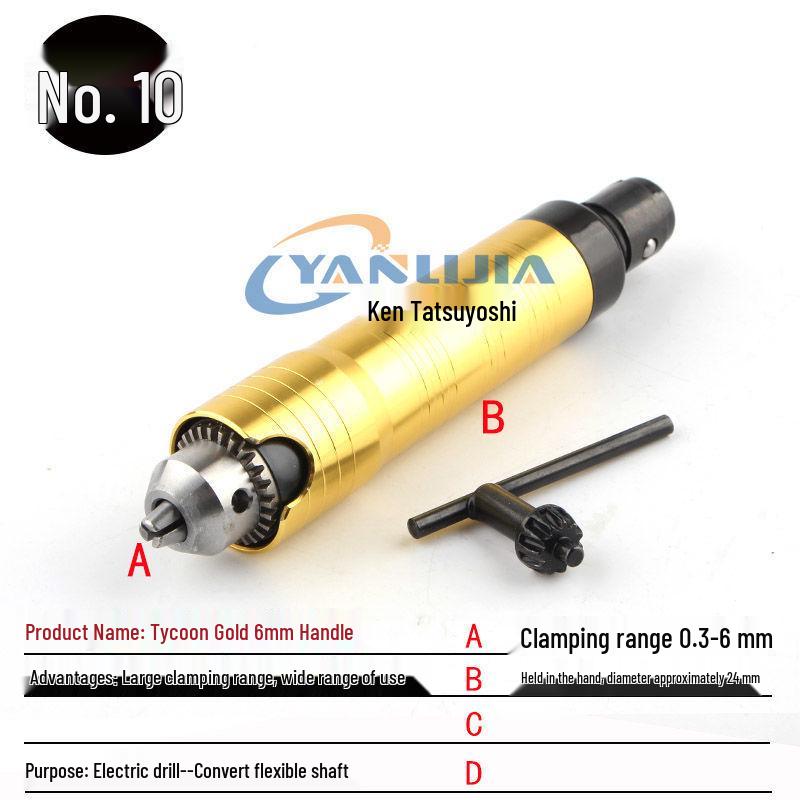 Electric Grinder with Flexible Shaft, Universal Chuck, and Metal Handle - Stainless Steel Electric Drill & Engraving Pen Spindle Tool.