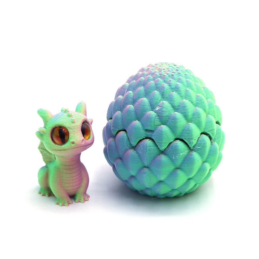 3D Printed Toys Artistic Dragon Egg Statue Small Hatching Dragon Figure Modern Home Decoration Miniature Desk Decor Christmas