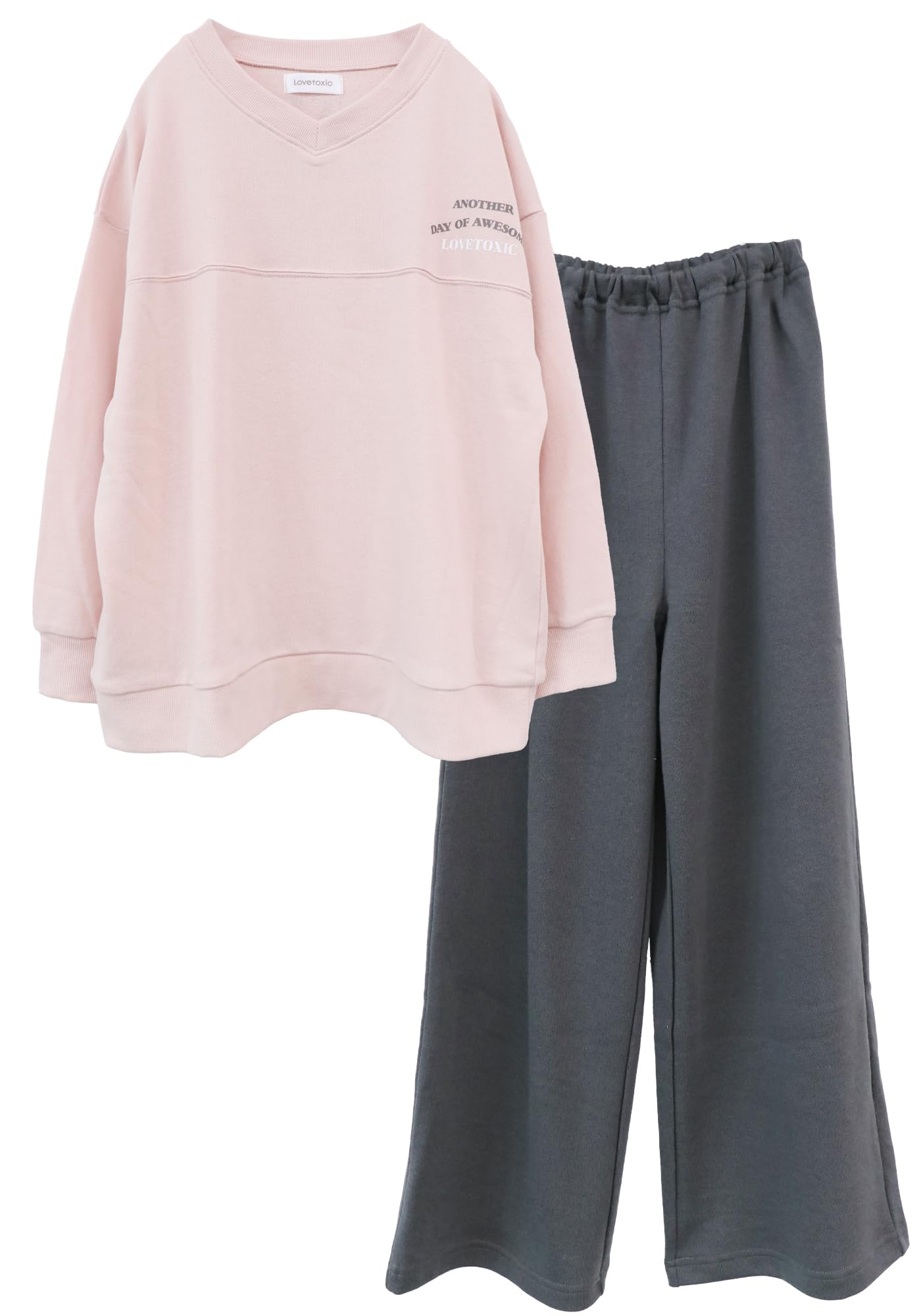 

Kaitak Family LOVETOXIC Пижама для дома, с длинным рукавом, V-образный вырез, весна/осень, размеры 140см, 150см, 160см (160см, Розовый)