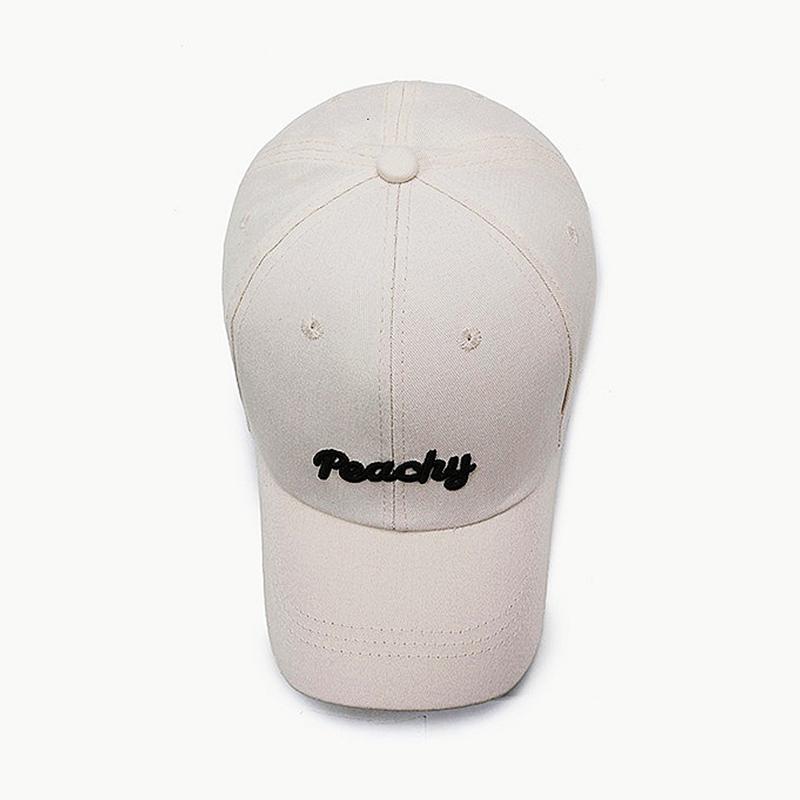 Sweet Peachy Letter Embroidery Baseball Hat For Women Korean Girl Peaked Cap Outdoor Soft Cotton Snapback Sun Visors Hat
