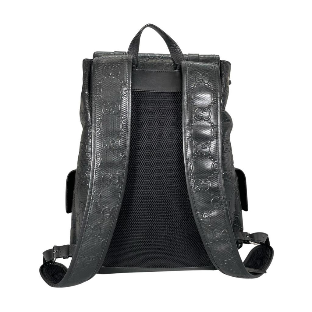 GUCCI Backpack GG emboss Backpack Â· Daypack leather black unisex 625770 Used