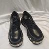 Edgy Platform Derby Shoes, Iron - Head Metal Rivet Chunky Heels, Unisex Cleanfit Trendy Footwear