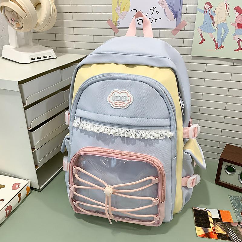 Schoolbag for Women Large Capacity High School Junior High School College Backpack Korean Style Trendy Travel Leisure Backpack College Backpack