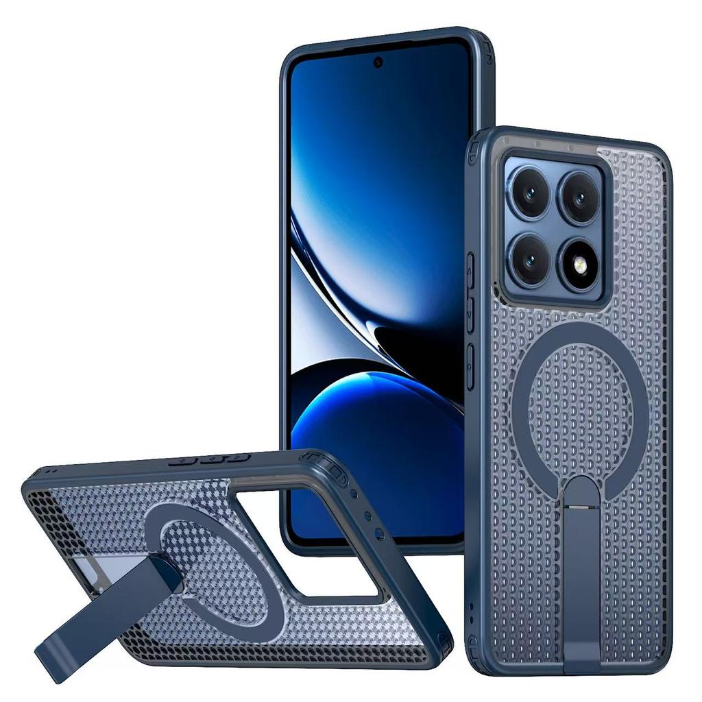 Case For Redmi Note 14 5G Note 13 Pro 4G Magsafe Magnetic Ring Stand Heat Dissipation Armor Shockproof Cover For Xiaomi 14T Pro