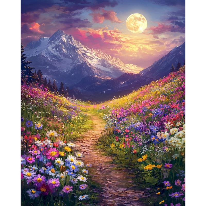 CHENISTORY Coloring By Numbers Flower Frame Painting By Numbers Landscape On Canvas DIY Home Decoration DIY Gift