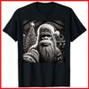 Funny Christmas Bigfoot Sasquatch Black Cotton T-Shirt S-5XL