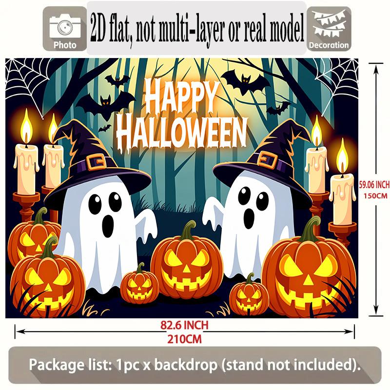 Party Backdrop Halloween Flat Banners Spooky Ghosts Pumpkins Celebrations Wedding Enthusiasts Photo Booth Decor Front Door Decor