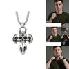 Vintage Skull Cross Titanium Steel Necklace For Men Unique Hip Hop Street Style Jewelry