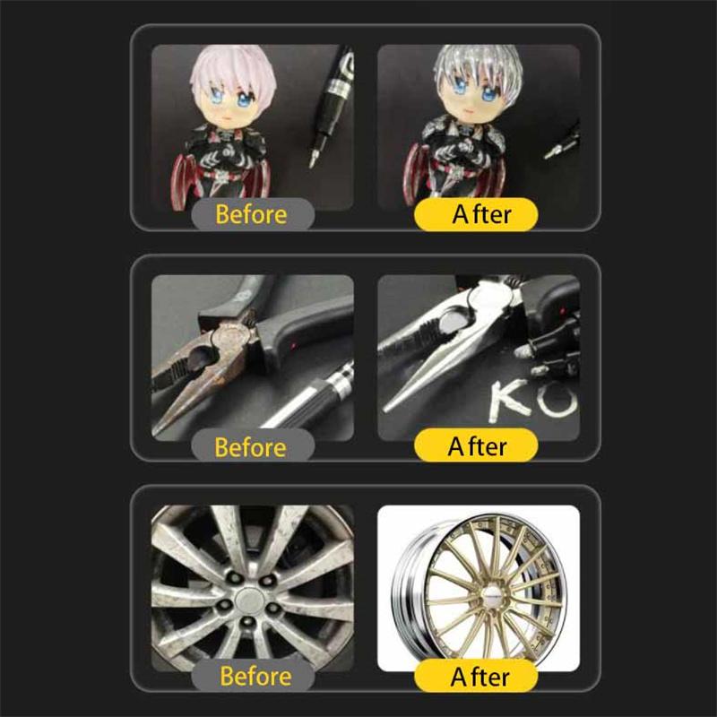 Hochglänzender Metallischer Chrom Lackstift DIY Modelle Handwerk Spiegelglanz Reflektierender Marker Galvanisierung Metalleffekt Schreibwerkzeug