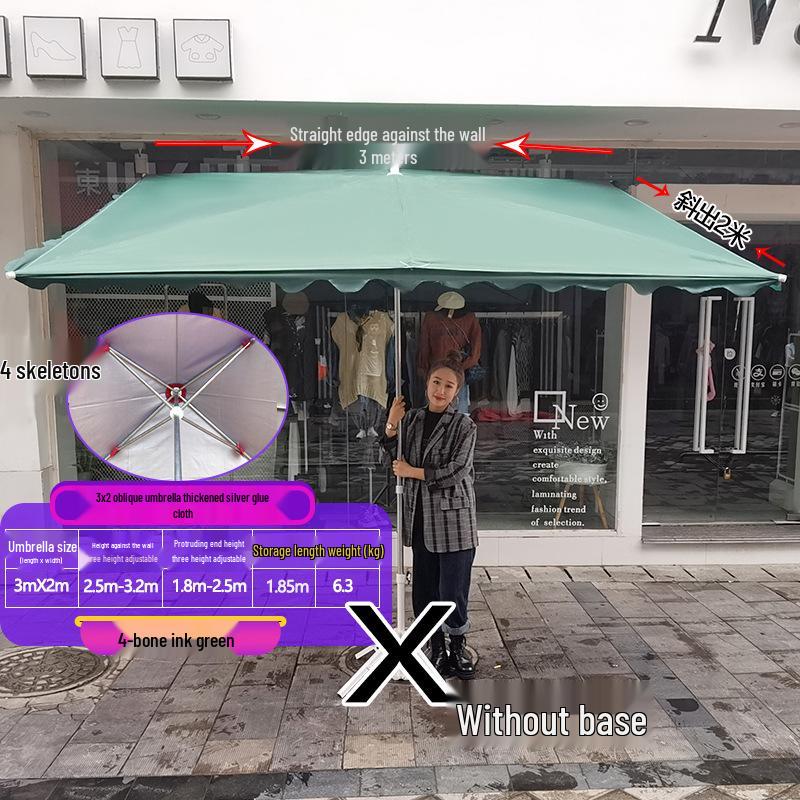 Commercial Outdoor Tilting Sunshade Umbrella: Large, Foldable, Thickened Awning for Sun Protection