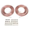 2 Sets 25Ft 3 16in Brake Line Tubing Kit with 32 Fittings 4 Connectors 8 Nuts Galvanized Alloy Brake Line Roll for