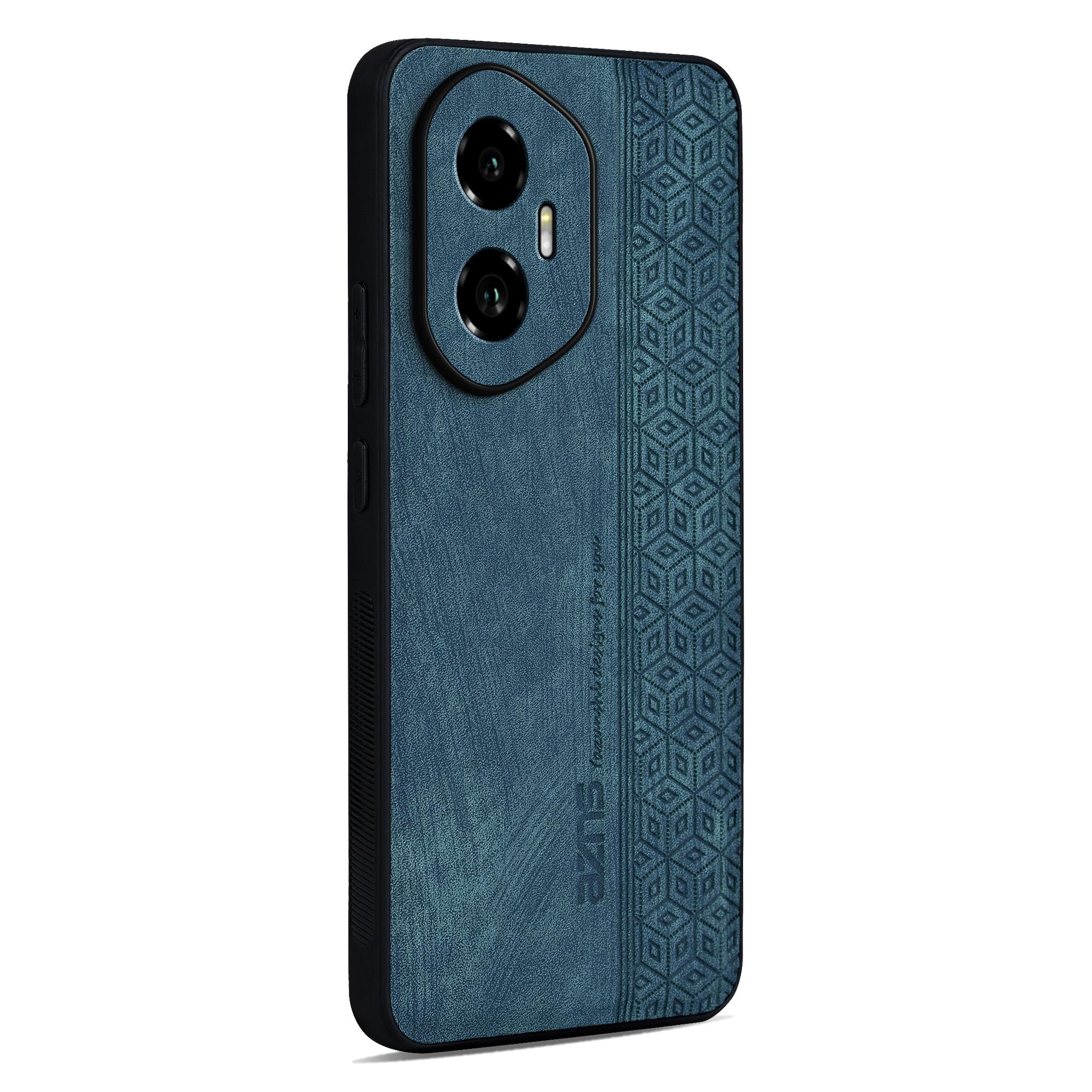 

AZNS For Honor 300 Case Protective PU Leather Covered TPU Phone Shell Green