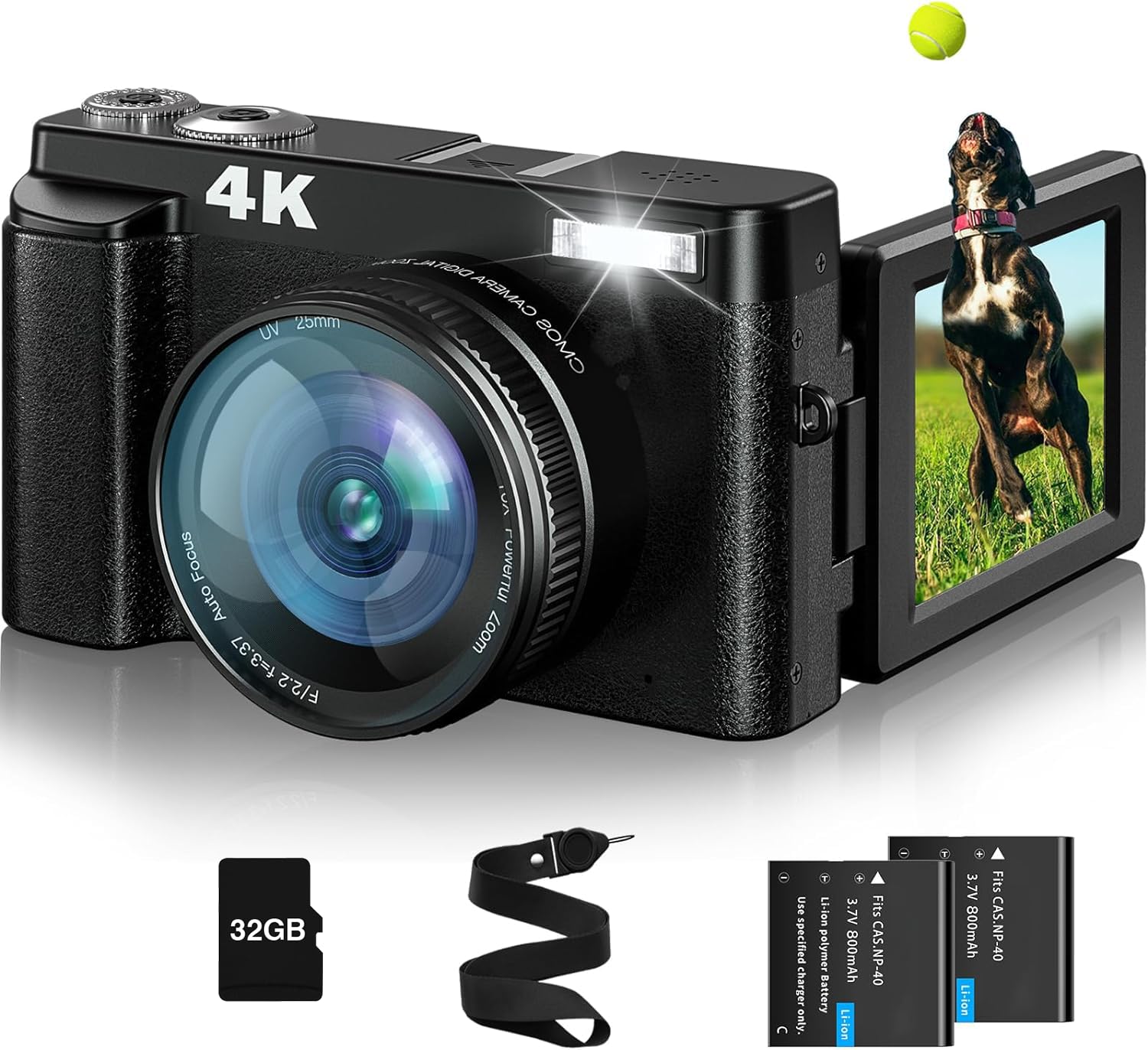 

4K Digital 48 мільйонів 4K макро 16x цифровий великий 180 градусів запасний HDMI школа 32g карта пам’яті чорна Камера, пікселі, роздільна здатність, автофокус,