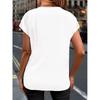 2026 New V-neck Ruffle Short Sleeve Chiffon T-shirt for Women, Summer Elegant Commuting Solid Color Top
