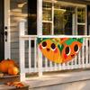 Thanksgiving Fan Flag Fall Bunting for Outside, 1.5 x 3ft Turkey Pumpkin Maple Outdoor Decorative Fans Leaf Pattern Hanging Banner, Harvest