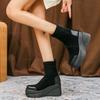 Women's Platform Ankle Boots Height Increasing Chunky Sole Slip-on Winter Short Plush Fashion Casual Shoes Comfortable Bottines