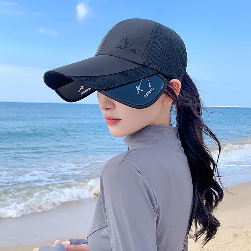 

Шляпа от солнца, летняя корейская версия женской уличной шляпы от солнца с утиным языком для мужчин и женщин, выдвижная бейсболка для езды на велосипеде, защита от солнца