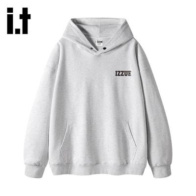 Izzue Unisex American Retro Letter Print Hoodie