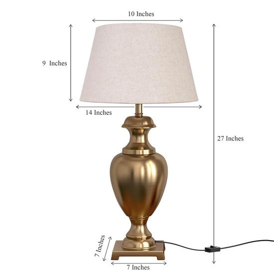 LED Table Lamp Off White Beige 68.58 Cm Lampshade Bedside Stylish, Living Room, Bedroom, Home Decoration, Hotel Gift