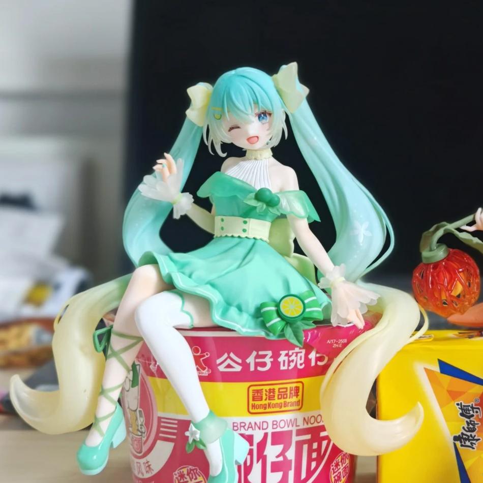 Anime Citrus Miku Hatsune Miku Handmade Noodle Stopper PVC Model Animation Peripheral Ornaments Birthday Gifts