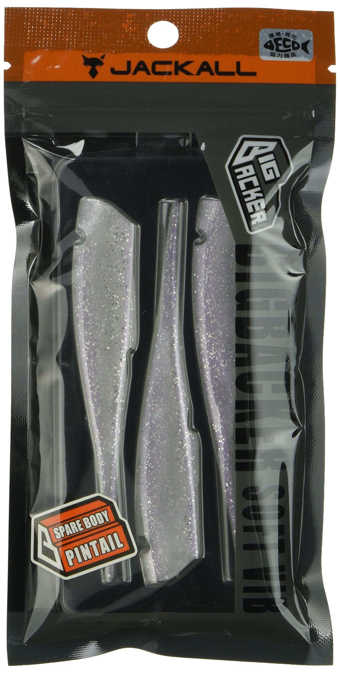 JACKALL Big Backer Spare Pearl White Lure Body/Pintail Worm, (UV)
