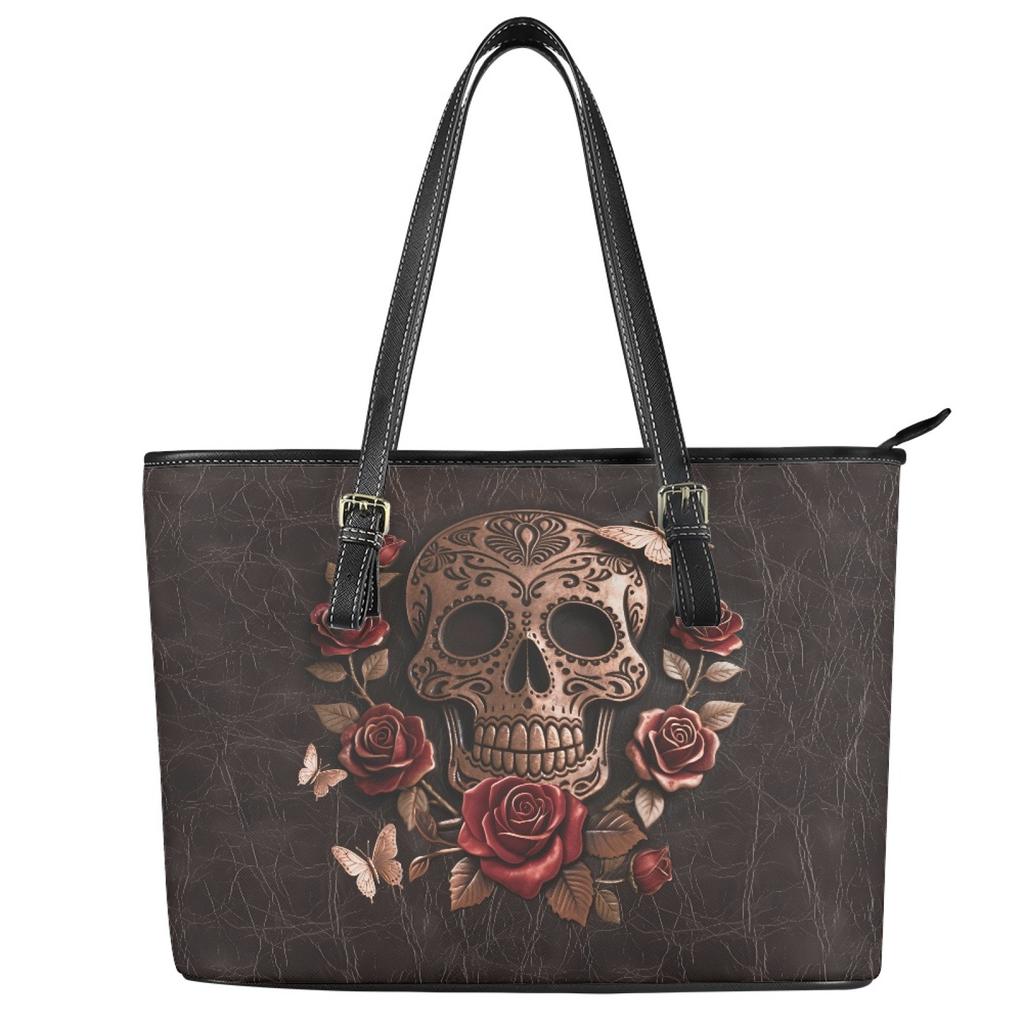 International Station Women'S Tote Pu Bag Snowman Red Christmas Atmosphere Large Capacity Shoulder Bag