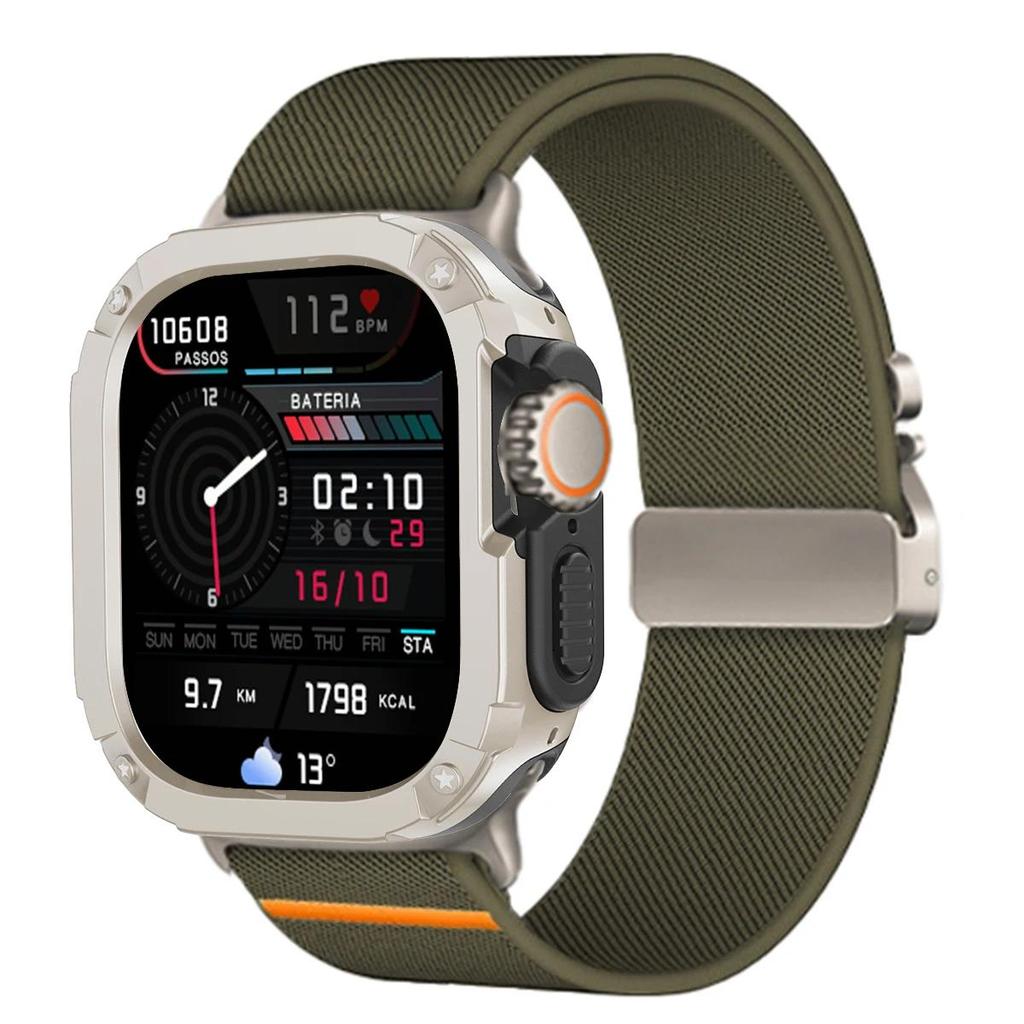 Nylon Strap+Case for Apple Watch Band Ultra 3 49mm 45mm 46mm 44mm 42mm 40mm 41mm 38mm iWatch Series 11 SE 3 10 9 8 7 6 5 4 3 2 1