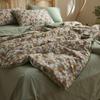 1Pc Garden Floral Pattern Summer Quilt High Quality 100% Cotton Skin-friendly Breathable Blanket Air Conditioning Quilted Quilt