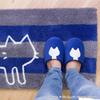 Papuče OKA Uchi Neko chodidlá približne 23 cm Modrá (Domáca mačka) (Sedí - 24cm), (Prateľný, Štýlový, Vnútorný, Hosťovský, Toaleta, Pánsky, Dámsky, Roztomilý, Mačka)