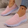 Summer Sneakers Slip on Flat Shoes Women's Fashion Casual Loafers Walking Shoe Outdoor Mesh Breathable Soft Soled Vulcanize Shoe