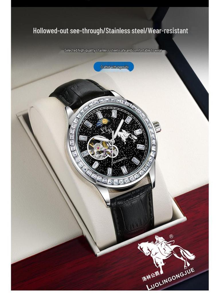 Duke of Lorraine 1976 Men's Luminous Skeleton Mechanical Watch