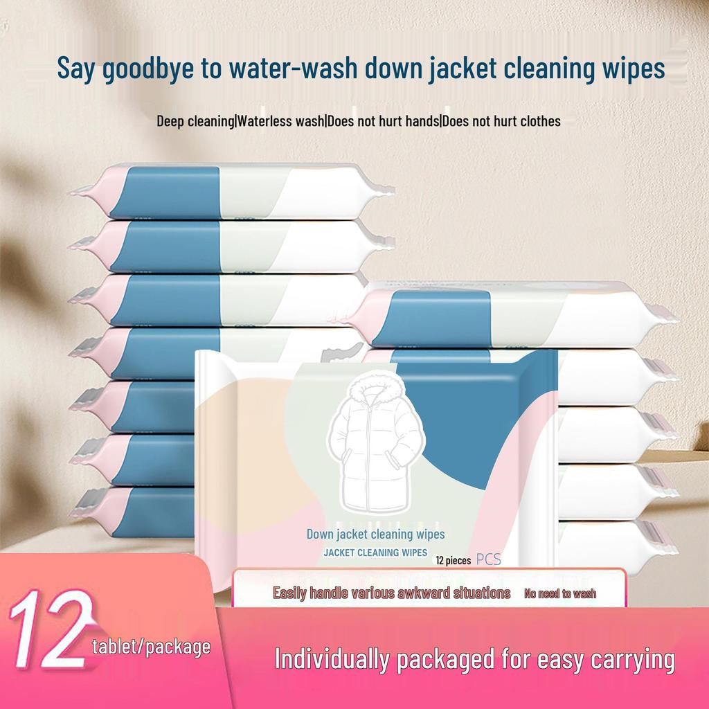 Disposable Quick Clean Wet Wipes for Down Jackets - Stain Removal Without Washing or Brushing