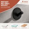 4 PCS Stainless Steel Adhesive Hook Sticky Backing Towel Hook Stainless Steel Hook  Bathroom Kitchen