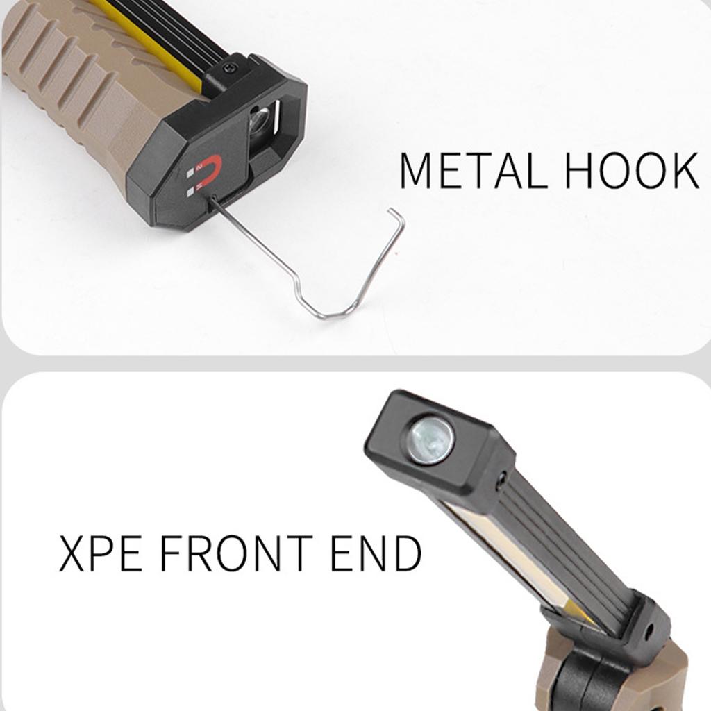 Double-sided COB folding work light strong magnet 3 light sources strong light emergency flashlight maintenance light