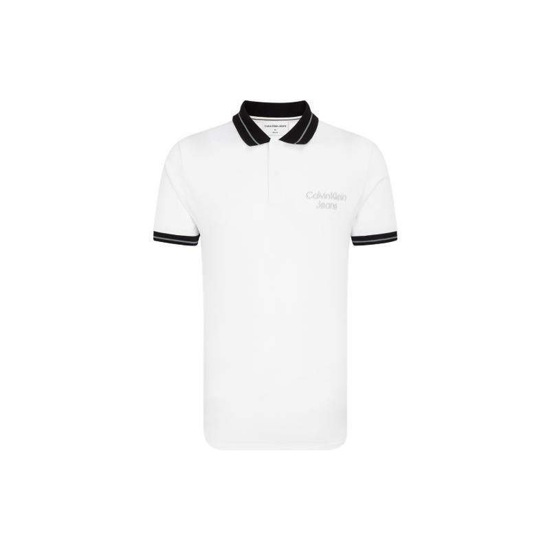 Calvin Klein Logo Print Polo Shirt Men tops White J323249-YAF