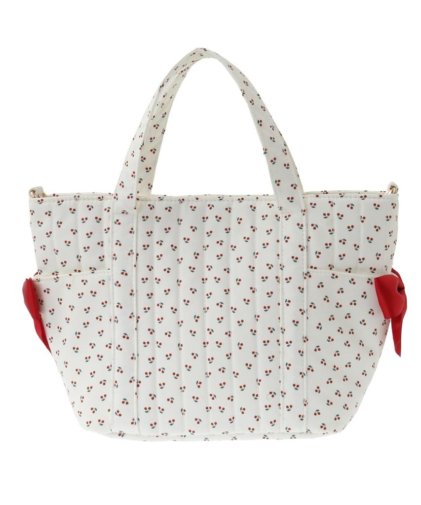Maison de Fleur Cherry Print 2-Way Tote Bag, Women's, Ivory