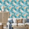 Wallpaper Ink turquoise and light gray, turquoise background 50x1000