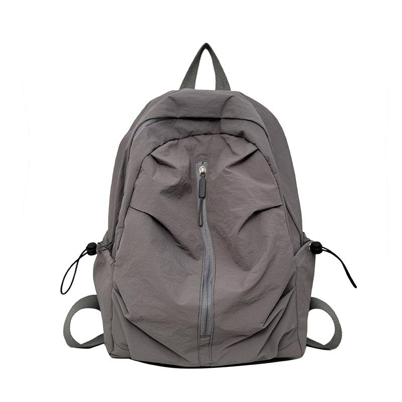 2026 New Student Schoolbag for Girl solid color simple and lightweight travel backpack trendy Korean style daily backpack