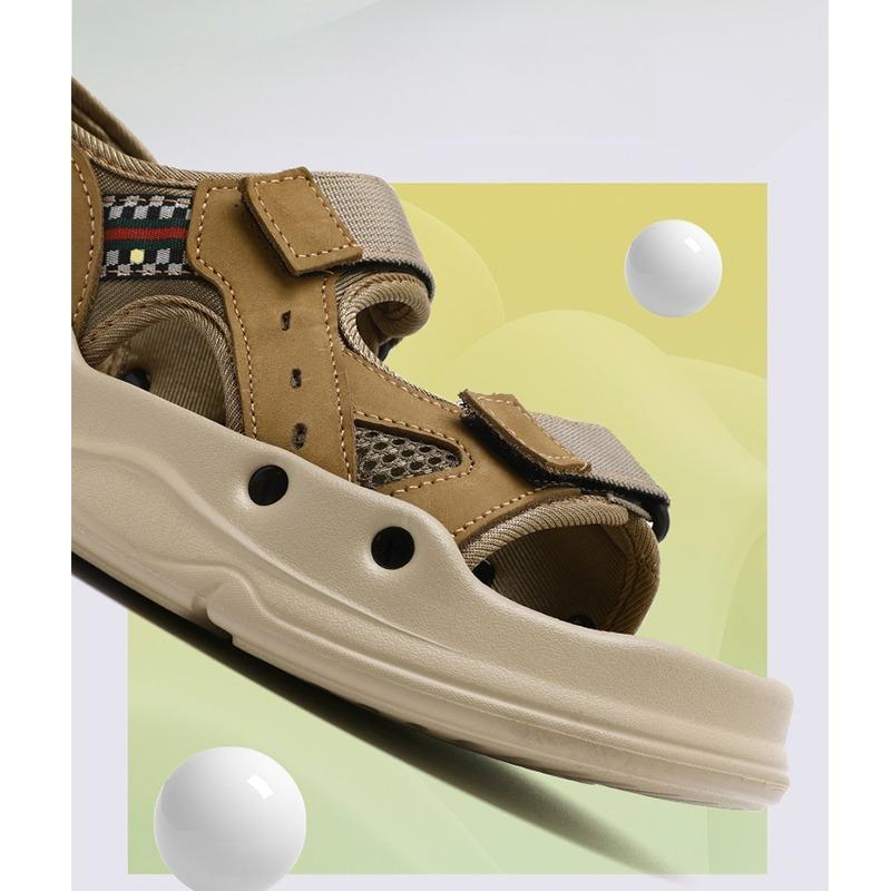 Men's Summer Sandals Breathable Slip-On Sandals Thick Bottom Anti-Slip Beach Shoes Outdoor Casual Sports Sandals Open-Toe Sandal