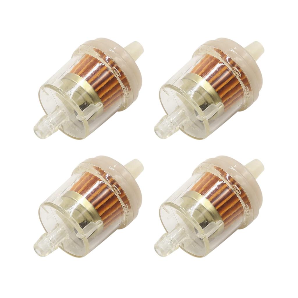 uxcell Motorcycle Fuel Filter Inline Gas Fuel Filter Hose Diameter 7mm Gold Tone Clear Pack of 4