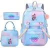 Huntrix Demon Hunters School Bag Meal Bag Pencil Bag Three-Piece Set Large Capacity Backpack Girls Elementary School Backpack