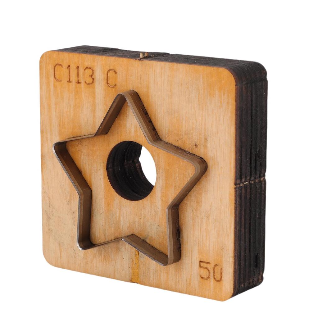 Star Leather Cutting Die Wooden Base Incisive Steel Blade Multifunctional Leather Die Cutter for Crafts Decors