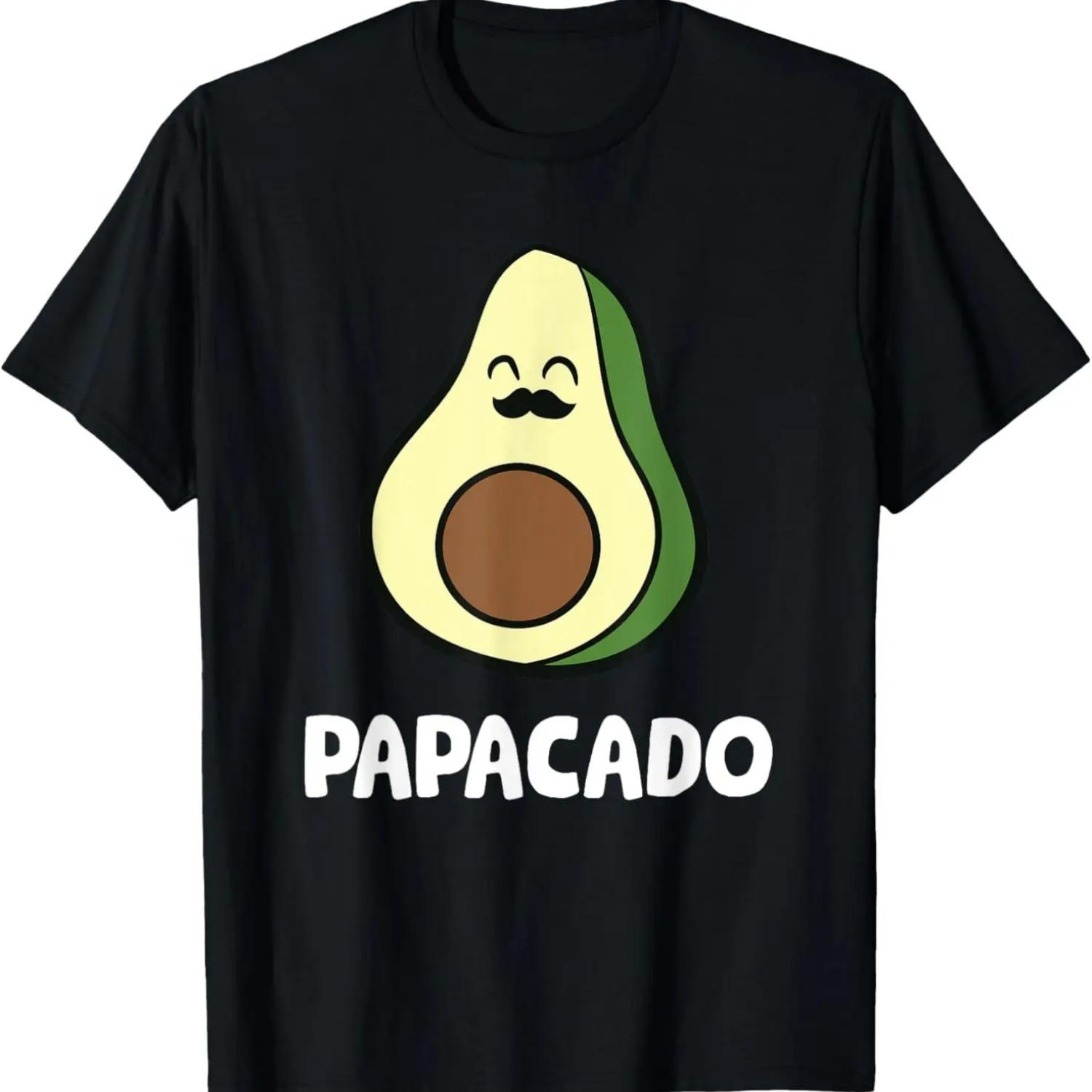 Papacado Avocado Dad Vegan Guacamole Avocado T-Shirt S