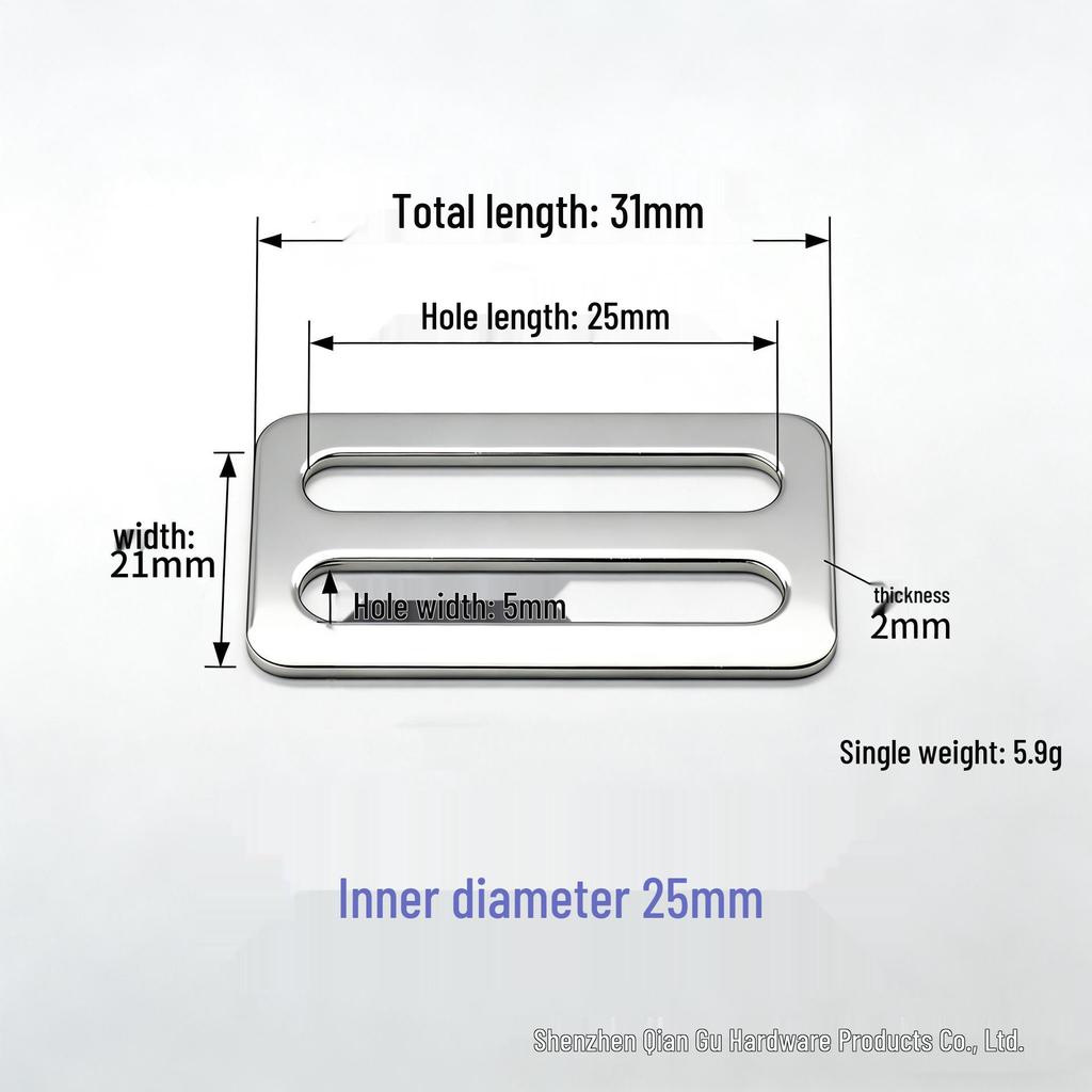 304 Stainless Steel Irregular D-Ring Buckle for Straps and Bags - Light Luxury Accessory