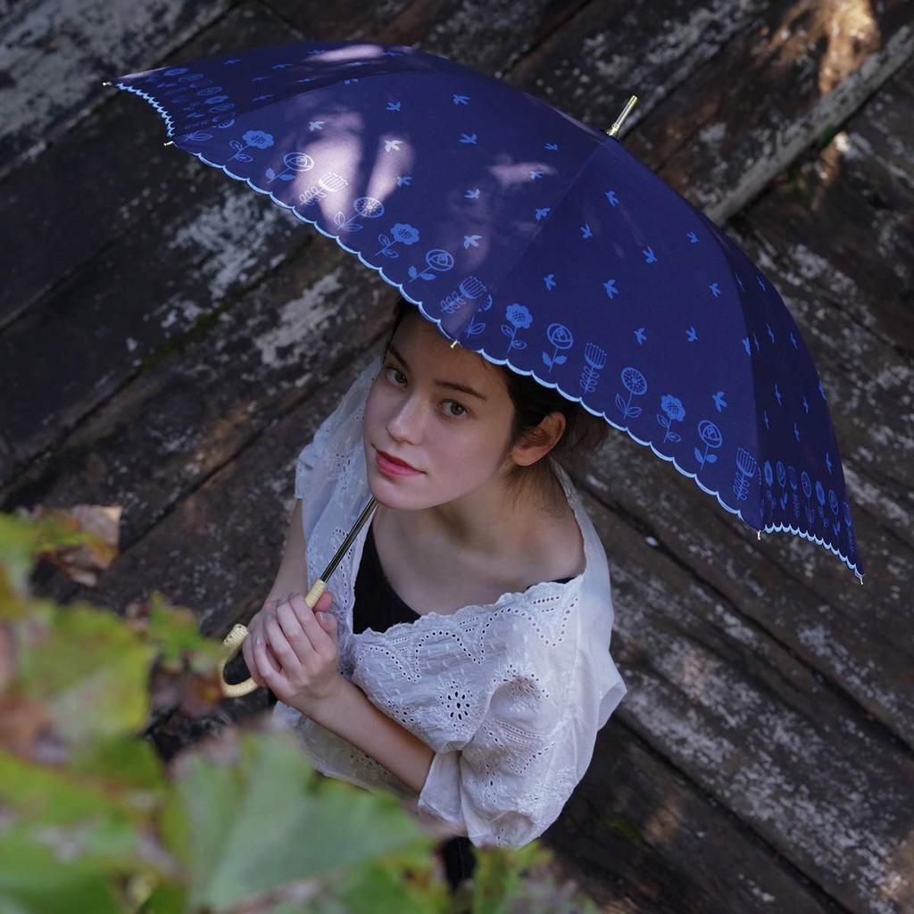 Nifty Colors Fiore Mini Folding Umbrella, Navy