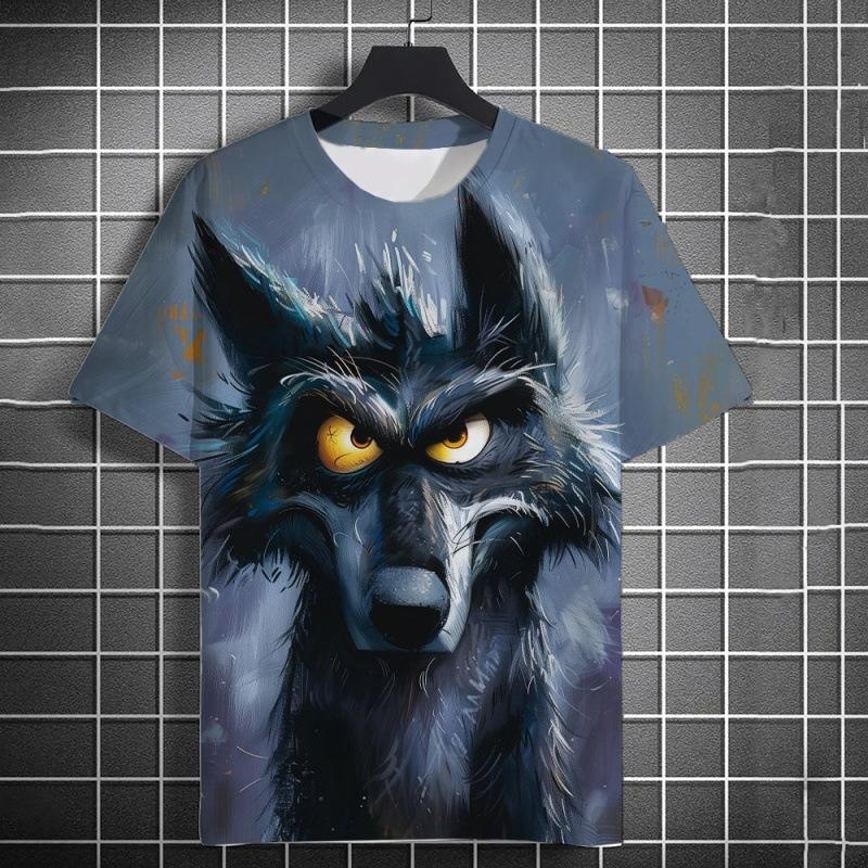 Interesting 3D Printed Animal Men's Pullover Round Neck Short Sleeved T-shirts