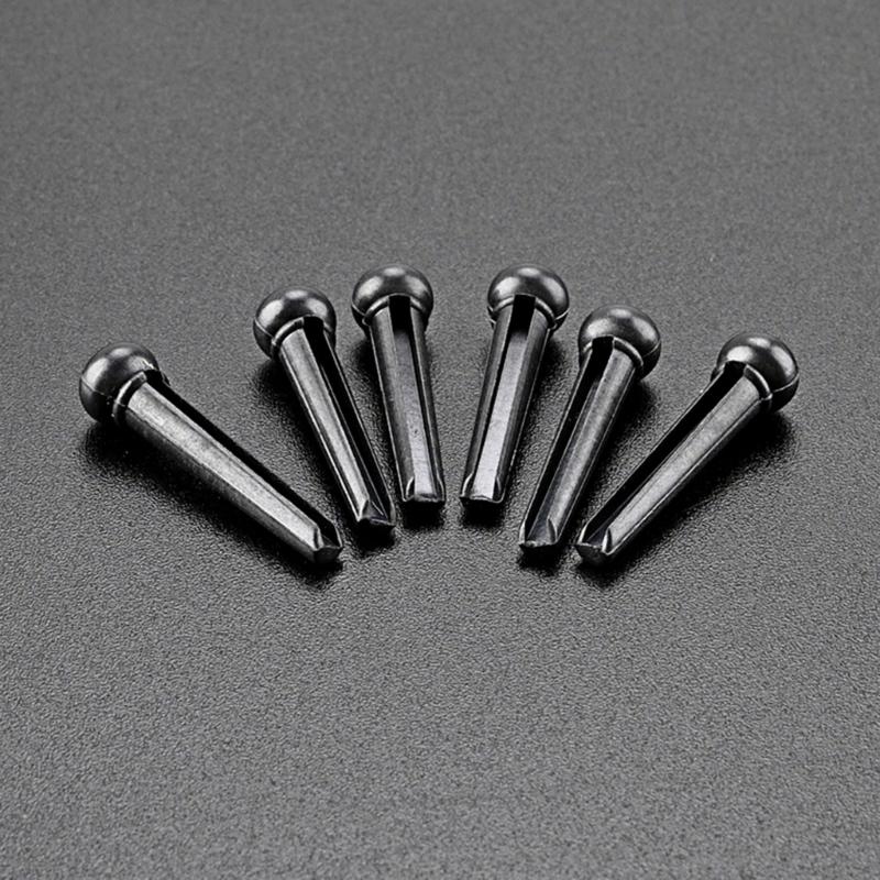 6 Pcs Acoustic Guitar Bridge Pins with Abalone Dot Guitar Replacement Part Various Style Bridge Pins Use for Folk Guitar
