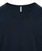 West Grand Boulevard Semi-Over Silket Cotton U-Neck Long Sleeve Deep Navy