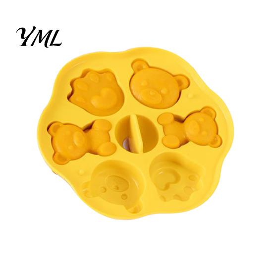 Nonstick Cake Decorating Tools Silicone Bear Mold, Steamer Safe Food Baking Pan for Kids, Bakery Equipment Home Non Stick Reusable Heatproof